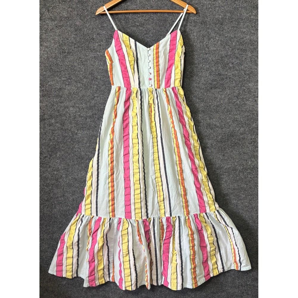 J.Crew Womens 2 Maxi Dress Multicolor Striped Seersucker
